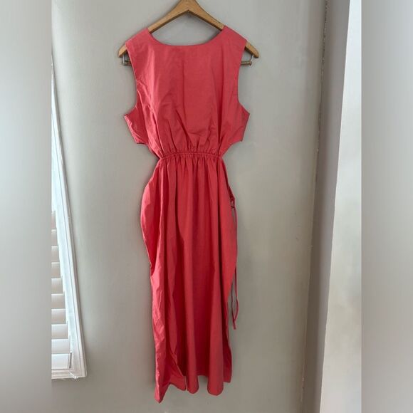 Rails Women’s Size Medium Yvette Spiced Coral Cutout Midi Dress - Picture 6 of 10